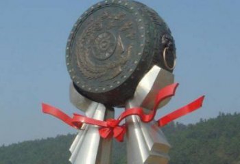 房地产铜鼓雕塑精品，标识雕塑，小区铜鼓雕塑供给