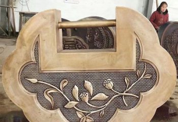 企业铜锁子雕塑优价，村标概念，铜锁子雕塑精品