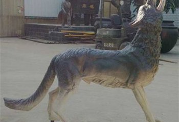 阜阳铜狼雕塑厂家，铜雕动物狼，仿真工艺制作