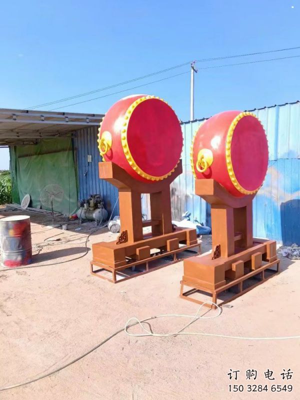 鼓楼景观战鼓雕塑 鼓楼景观战鼓雕塑