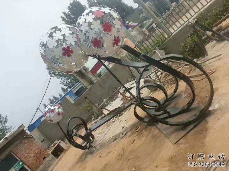 百色大型蒲公英坐凳雕塑，现代元素设计，不锈钢坐凳雕塑