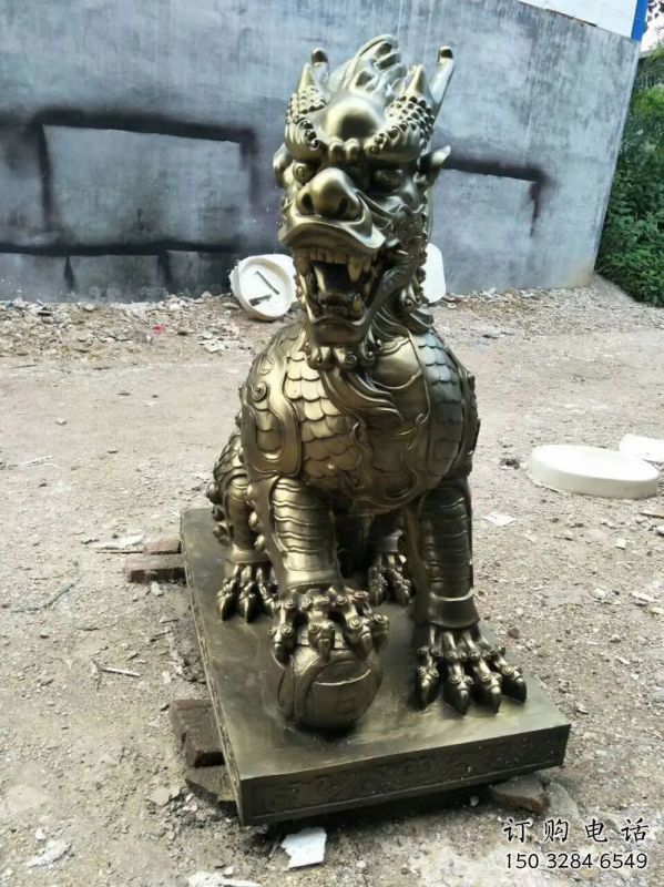 道外校园麒麟雕塑，拉丝海洋雕塑，卡通主题