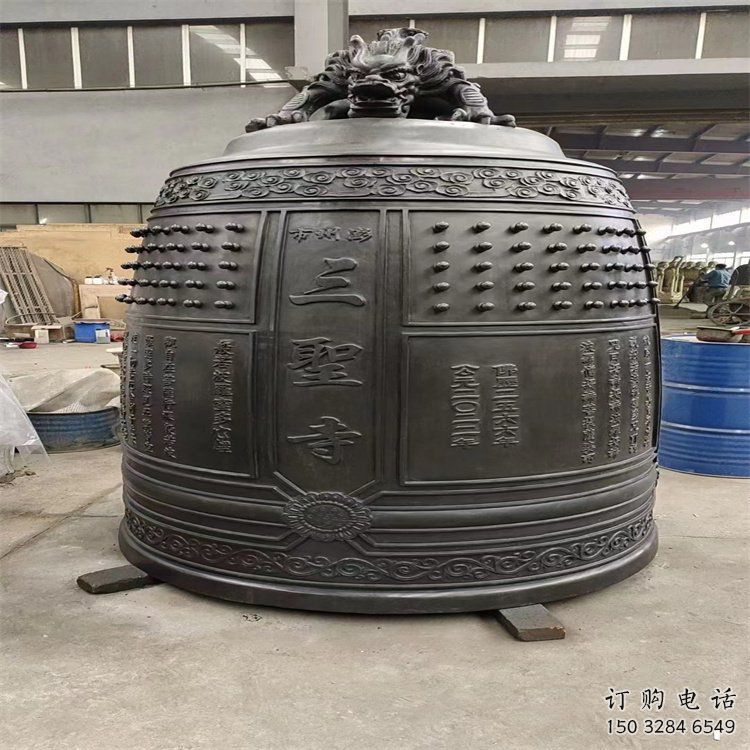荆门三圣寺铜钟雕塑-铸铜钟雕塑-平直形结构