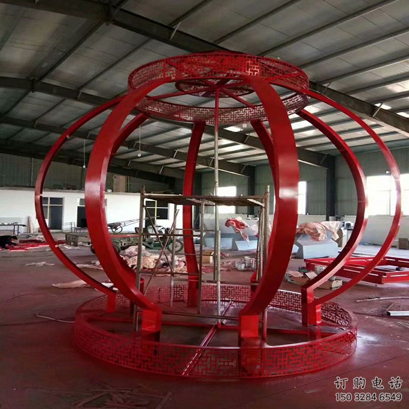 郴州景观灯笼雕塑优选，陆地摆件，园林不锈钢灯笼雕塑供应