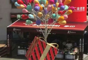 黑河气球树雕塑承接，美陈雕塑，玻璃钢气球树雕塑制造