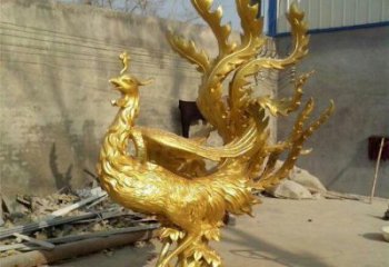 松北凤凰雕塑厂家，锻造工艺，铜凤凰雕塑厂家承接