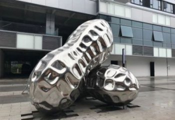 孝感花生雕塑制造，白钢构件，不锈钢花生雕塑提供