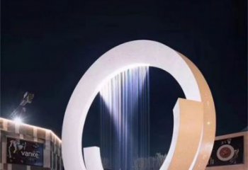 恩施圆环喷泉雕塑，水景艺术原理，水景圆环雕塑厂家