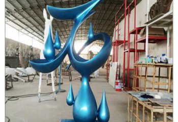 宽城水滴雕塑，烤漆工艺，群雕不锈钢水滴雕塑