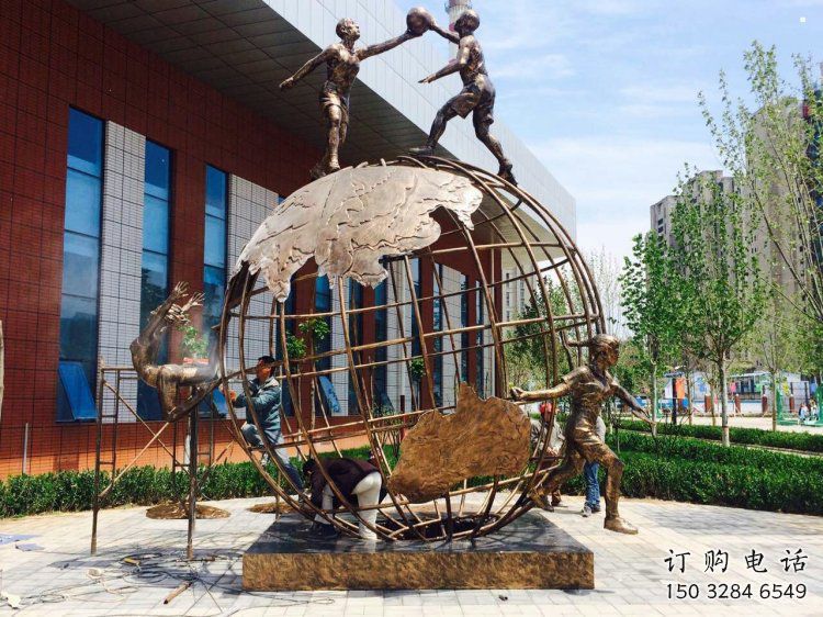 双阳地球仪雕塑选定,拉丝工艺,地球仪人物雕塑预定 双阳地球仪雕塑选定,拉丝工艺,地球仪人物雕塑预定