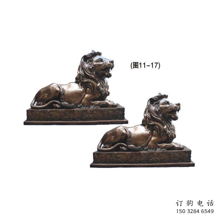 双阳公园狮子雕塑供求，景观雕塑，铸铜趴狮雕塑优选