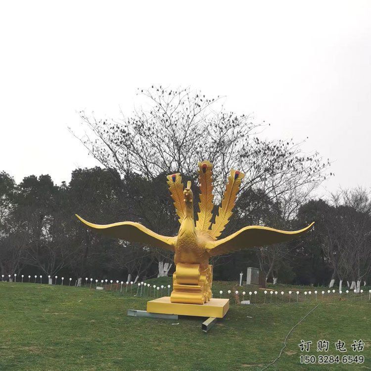 长春凤凰雕塑选用，美陈雕塑，铸铜凤凰雕塑工艺厂家