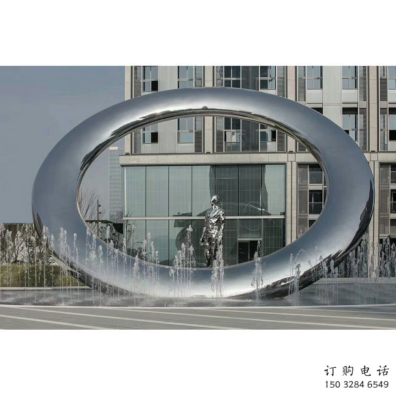 赣州小区圆环雕塑,水帘喷泉雕塑,水景艺术效果 赣州小区圆环雕塑,水帘喷泉雕塑,水景艺术效果