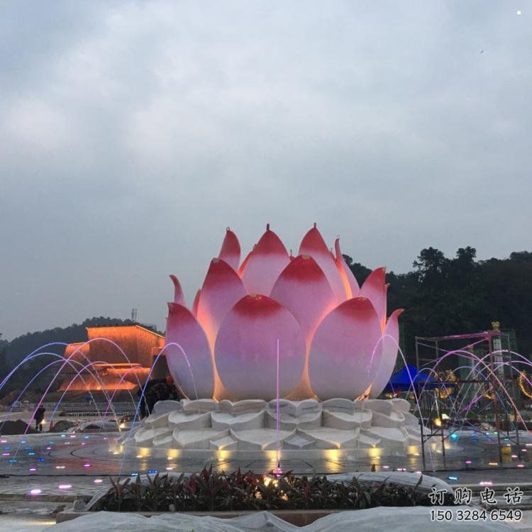 鹰潭莲花雕塑厂家，景区雕塑，水景莲花喷泉雕塑精选