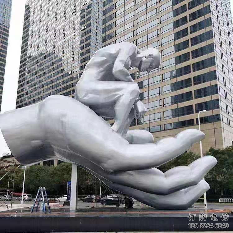 上饶沉思者雕塑,景观雕塑,手托人物雕塑厂家提供 上饶沉思者雕塑,景观雕塑,手托人物雕塑厂家提供