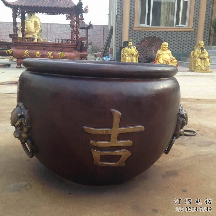 营口吉字铜缸雕塑-青铜铸造 营口吉字铜缸雕塑-青铜铸造