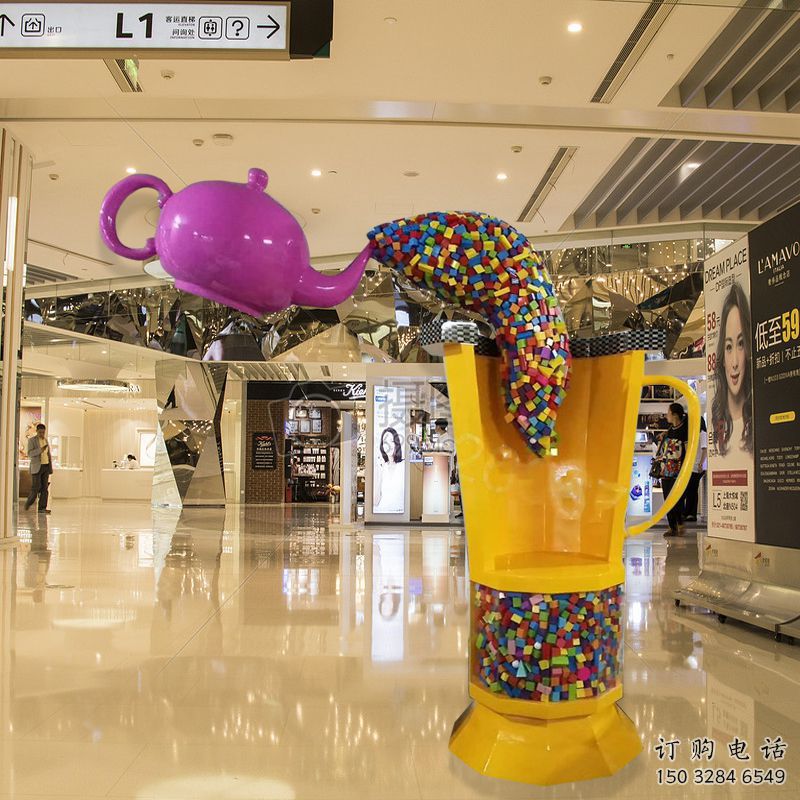 街道茶壶雕塑,锻造景观雕塑,古铜效果 街道茶壶雕塑,锻造景观雕塑,古铜效果