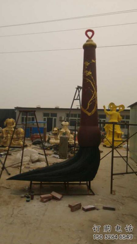 街道毛笔雕塑,锻造景观雕塑,古铜效果 街道毛笔雕塑,锻造景观雕塑,古铜效果