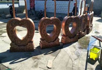 四平景观同心锁雕塑供应，艺术雕塑，现代锁子雕塑供求