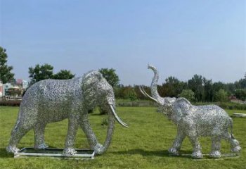 秦淮镂空大象雕塑制造商，动物摆件，透雕大象雕塑定制