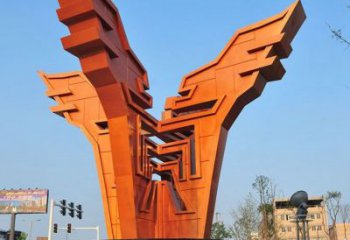 泰州城市精神堡垒雕塑，抽象建筑元素，广场景观雕塑小品