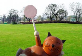 秦淮小区小猫雕塑，抽象系列，彩绘工艺