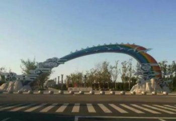 湾里云朵大门雕塑，公园美陈元素，不锈钢云朵大门雕塑