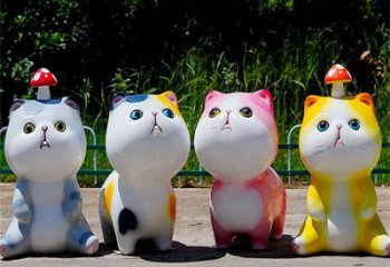 鹰潭房地产猫咪雕塑，仿古动漫雕塑，公园动物制造