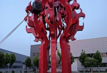 安义火球雕塑，精神堡垒火球雕塑落地展示
