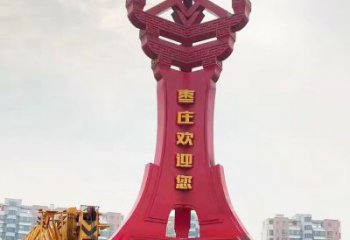 南昌枣字精神堡垒雕塑，广场不锈钢雕塑
