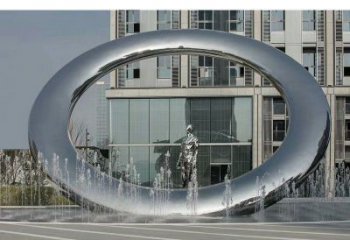 赣州小区圆环雕塑，水帘喷泉雕塑，水景艺术效果