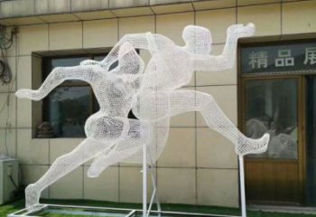 新建镂空体育雕塑供求，白钢构件，铁艺人物雕塑观赏型