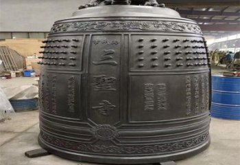 新建三圣寺铜钟雕塑-铸铜钟雕塑-平直形结构
