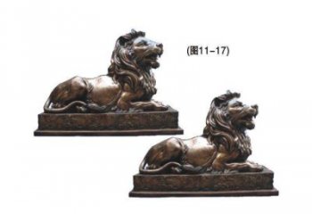 鹰潭公园狮子雕塑供求，景观雕塑，铸铜趴狮雕塑优选