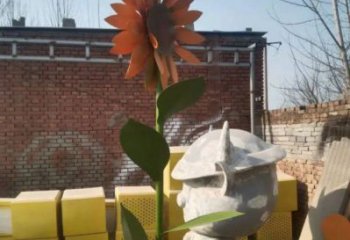 葫芦岛太阳花雕塑工程，美陈雕塑，玻璃钢太阳花雕塑厂家
