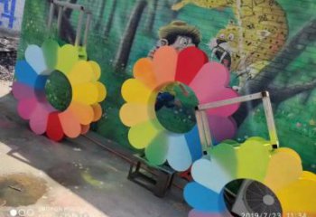 丹东金银花雕塑厂家，景区雕塑，城市不锈钢金银花雕塑