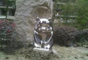 武川熊猫雕塑服务商，动物美陈雕塑，不锈钢熊猫雕塑厂家
